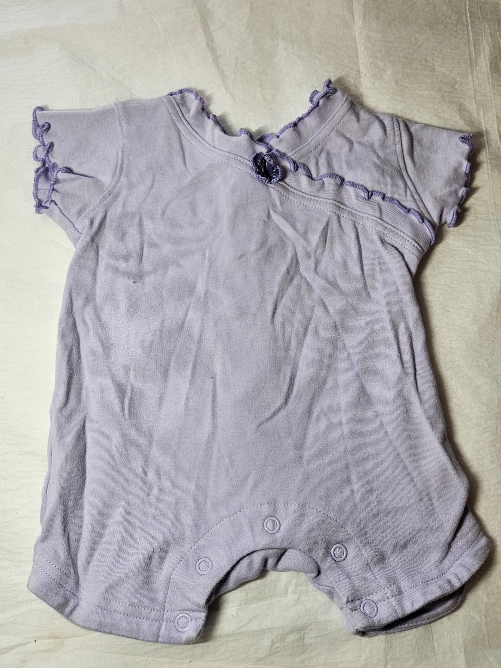 Baby Lavender Ruffled One-Piece Bodysuit